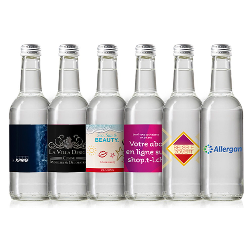 Glazen fles 330 ml met water